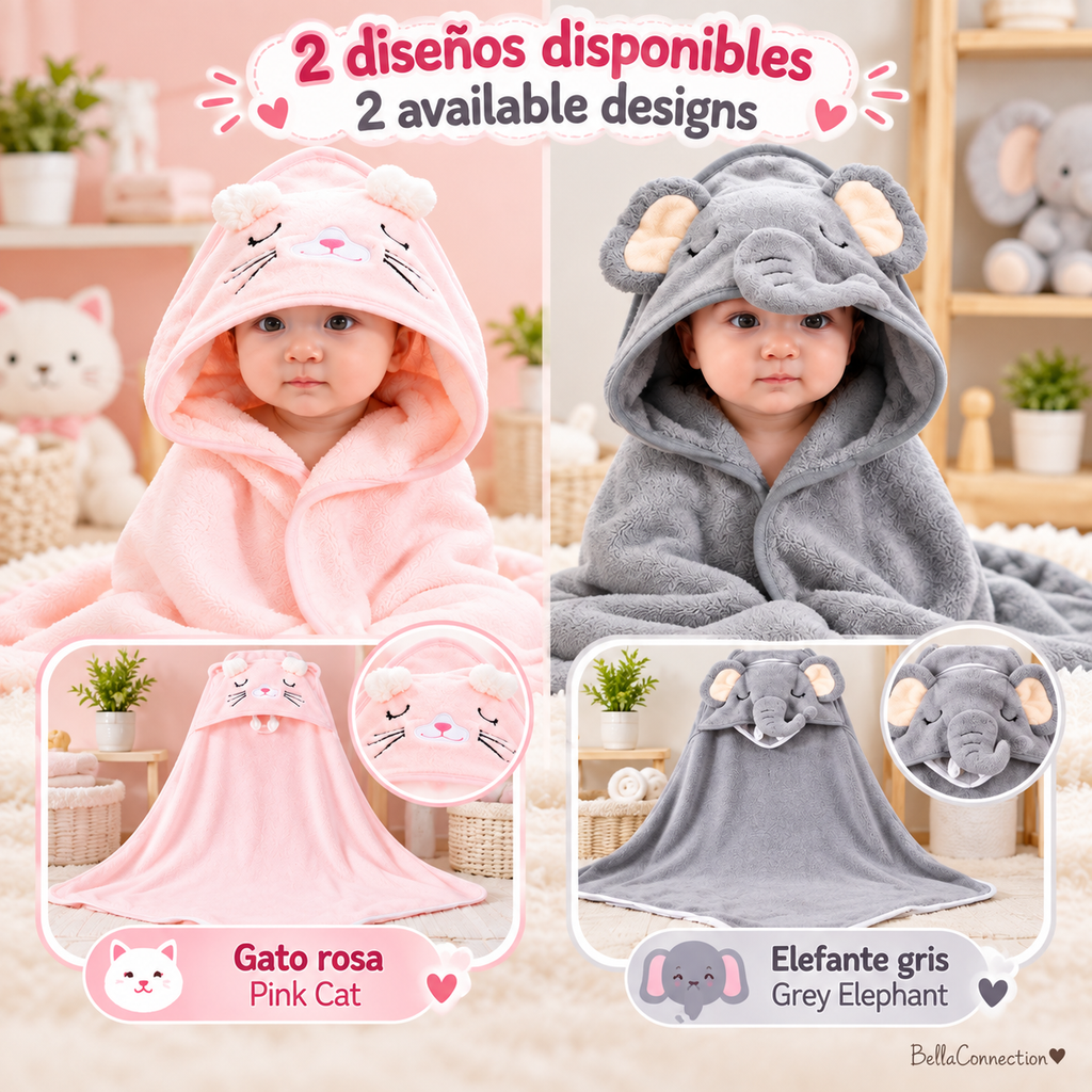 Toallas de baño con capucha de animales de dibujos animados para bebé, albornoz bonito para niño pequeño, envoltura cálida para dormir