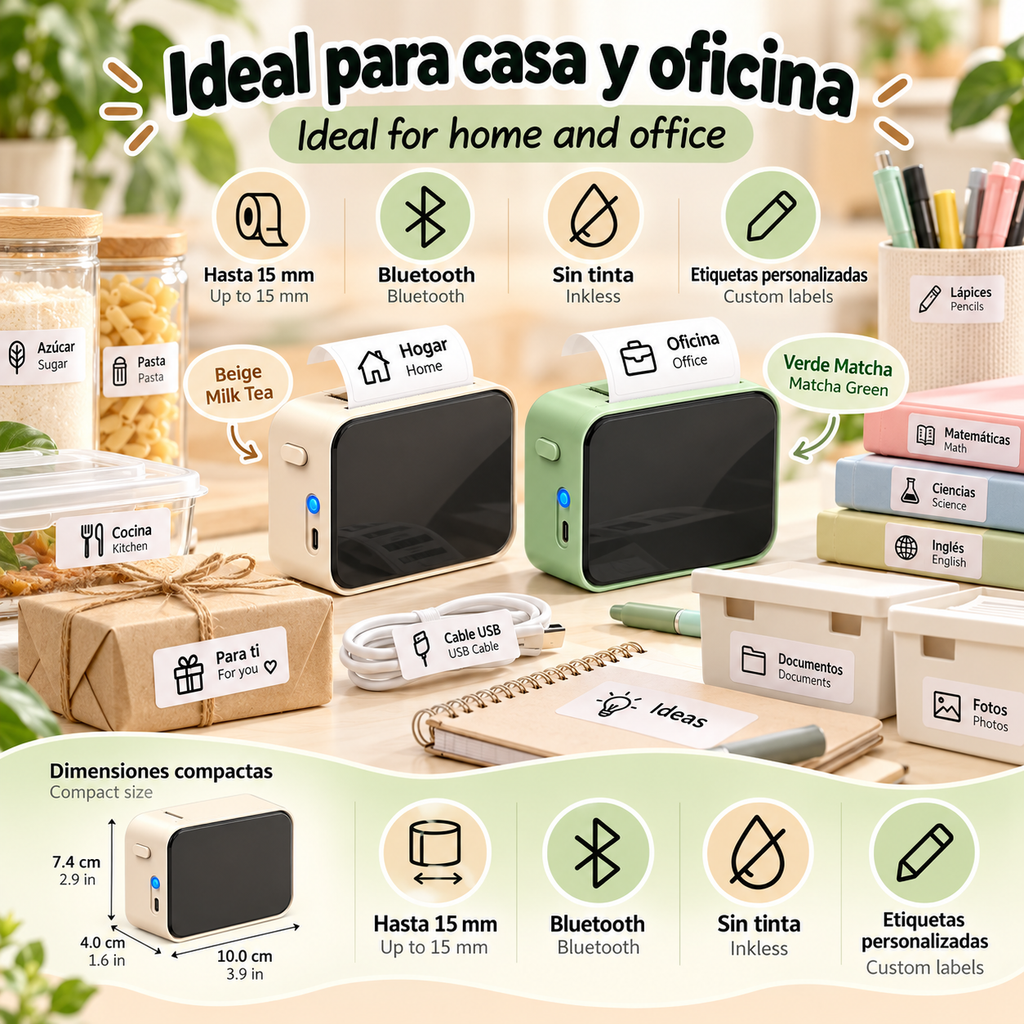 impresora térmica de etiquetas P15, Mini máquina de etiquetas adhesivas portátil inalámbrica compatible con Bluetooth