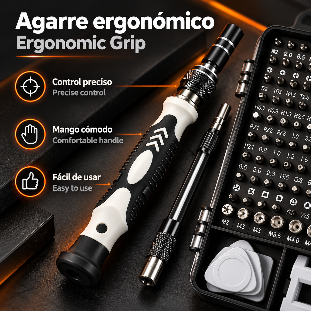 Kit de Destornilladores de Precisión 115 en 1 para Electrónica