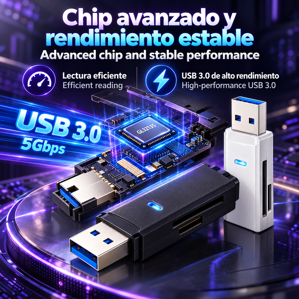 Lector de Tarjetas USB 3.0 para SD y MicroSD – 2 en 1