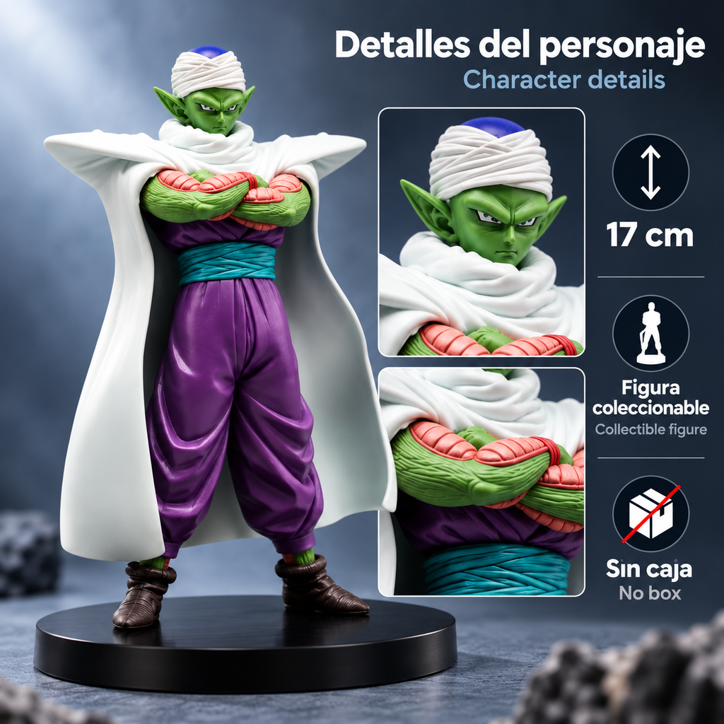 Figura de acción de Dragon Ball Z Piccolo, estatua de PVC de 17cm, Figura de acción coleccionables de PVC