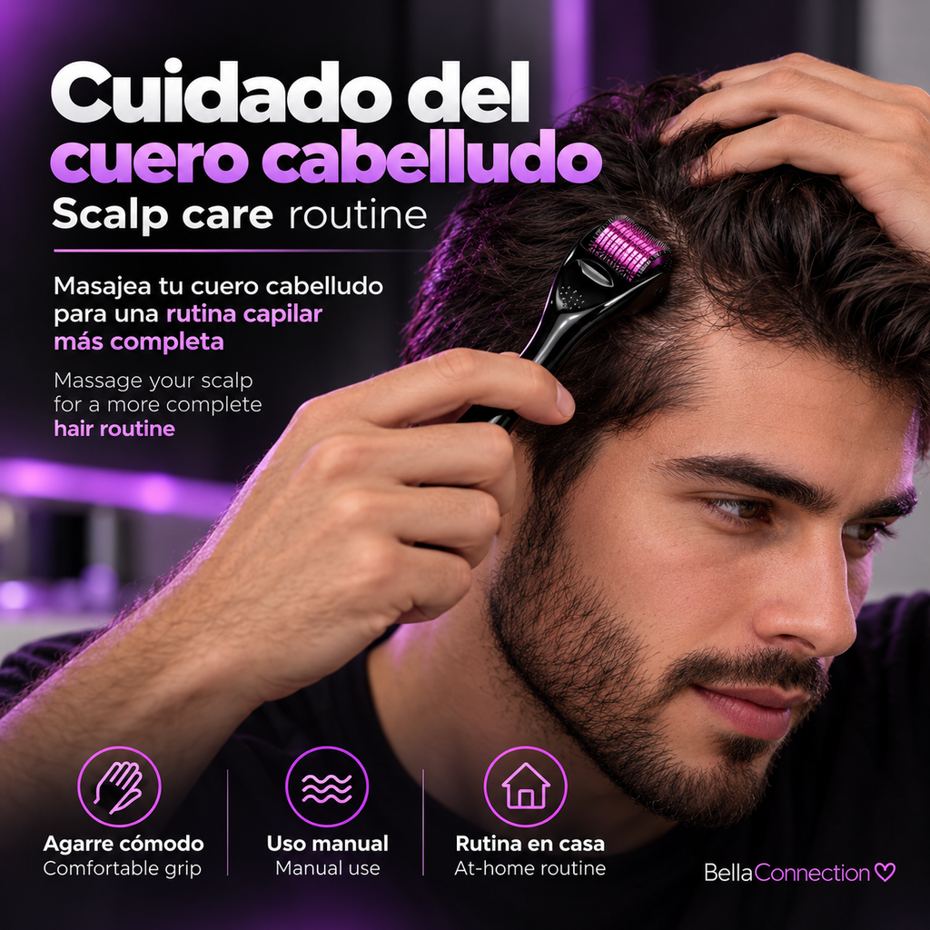 Dermaroller de Titanio con 540 Microagujas para Cuidado Cosmético