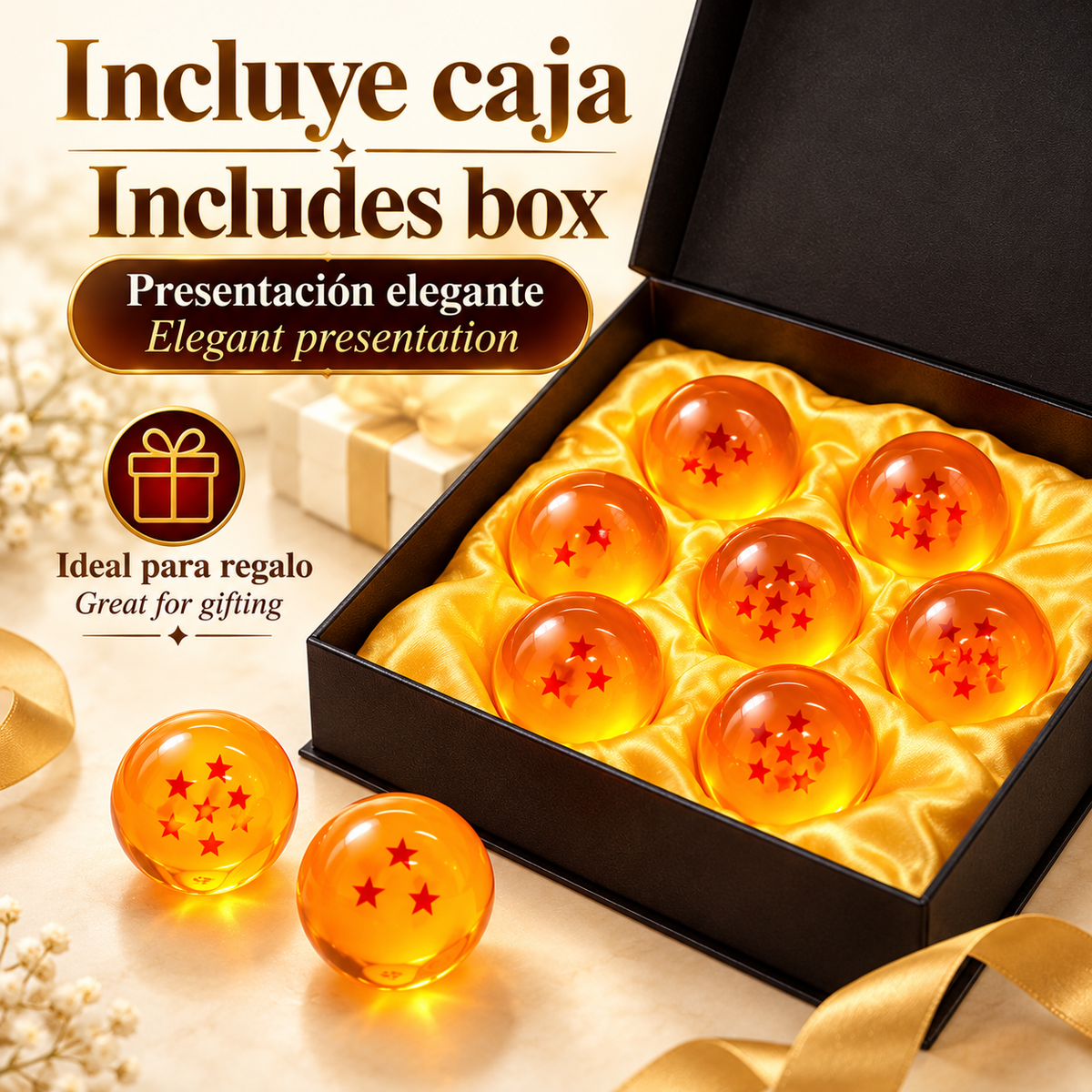Juego de 7 Figuras de Dragon Ball Z, Esferas de Cristal de 1 a 7 Estrellas de 3.5cm, Colección PVC para Invocar a Shenron