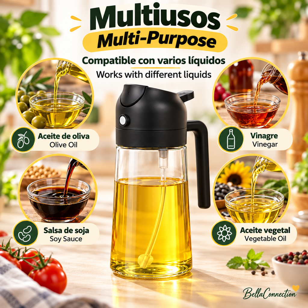 Dispensador de aceite en aerosol 2 en 1 para cocina, Botella pulverizador de aceite, dispensador de aceite de oliva para acampar, hornear