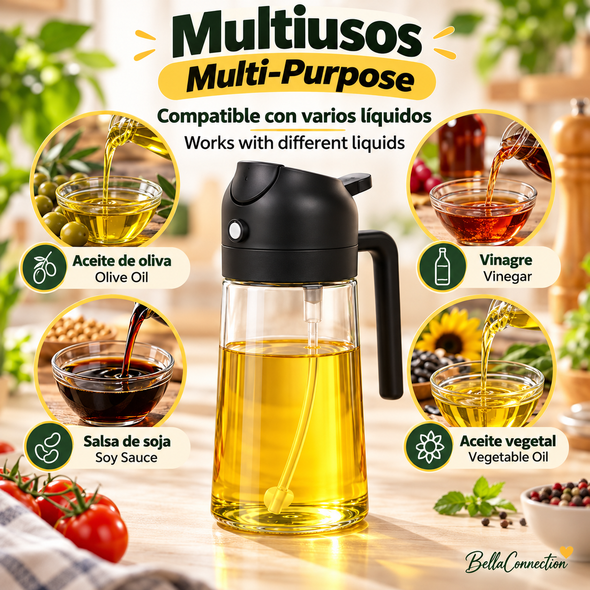 Dispensador de aceite en aerosol 2 en 1 para cocina, Botella pulverizador de aceite, dispensador de aceite de oliva para acampar, hornear