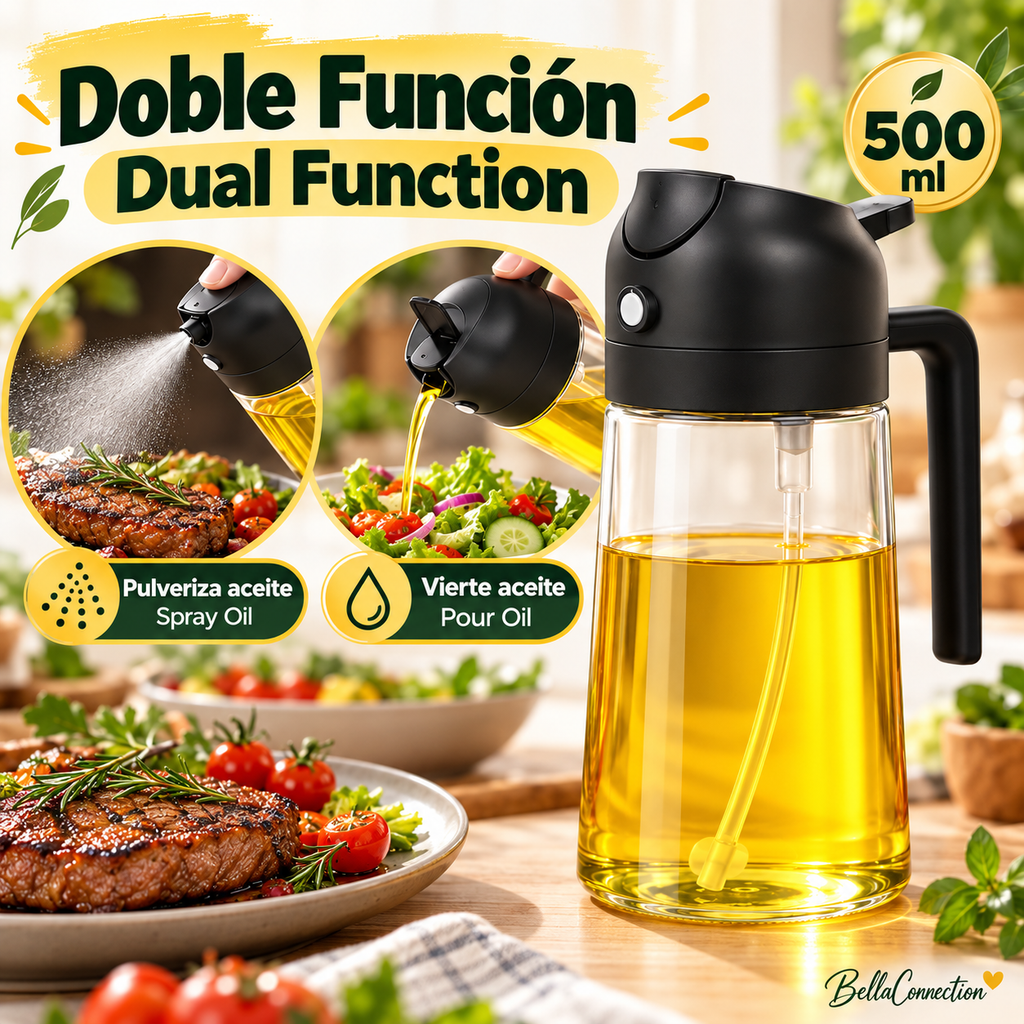 Dispensador de aceite en aerosol 2 en 1 para cocina, Botella pulverizador de aceite, dispensador de aceite de oliva para acampar, hornear