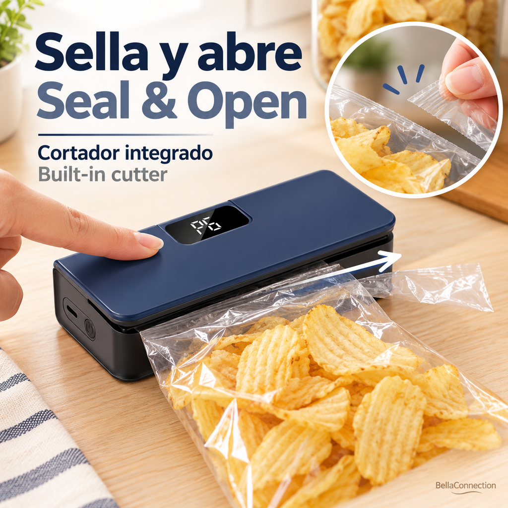 Sellador de bolsas de plástico, Mini máquina de sellado de bolsas térmicas 2 en 1, sellador de bolsas con Clip de plástico de mano