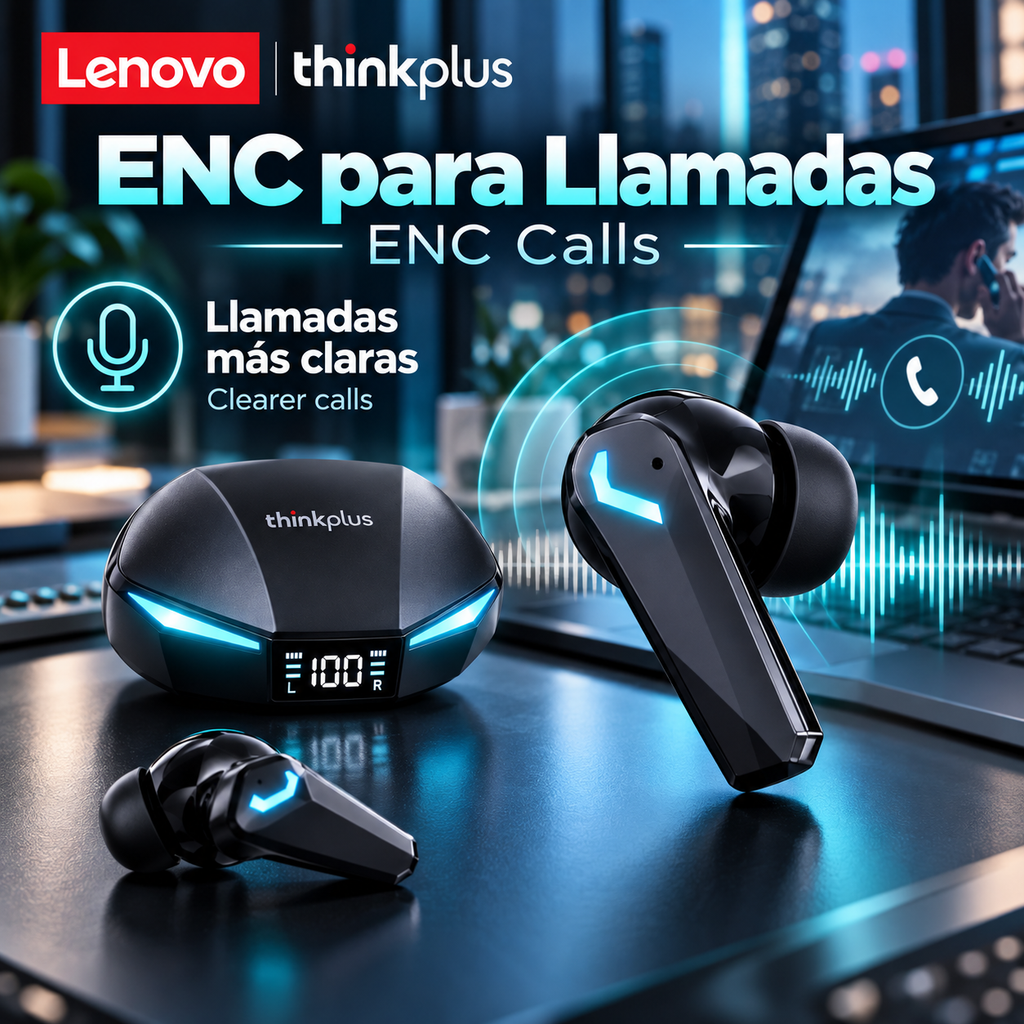 Auriculares inalámbricos Lenovo XT53 con Bluetooth,Pantalla digital LED, inalámbricos, deportivos, con llamadas HD y baja latencia