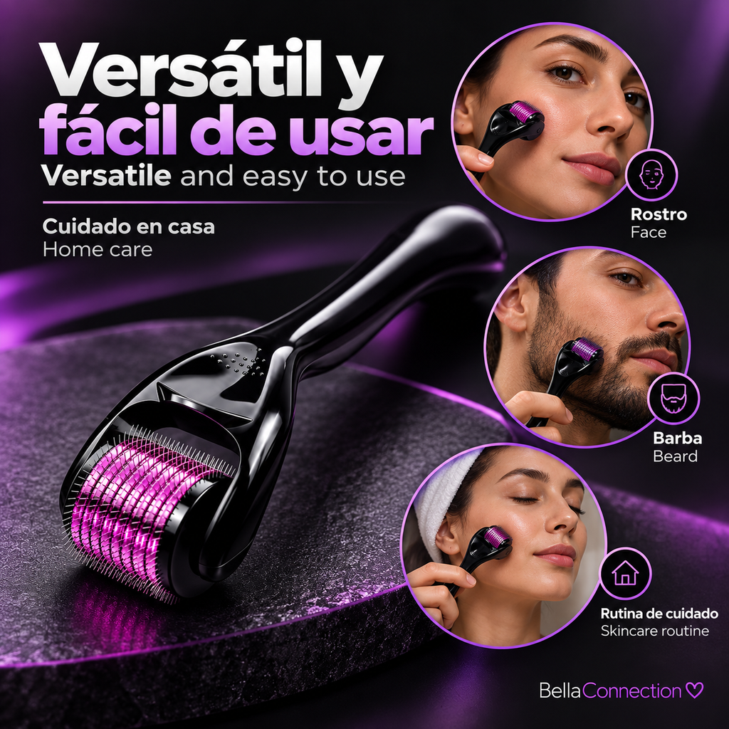 Dermaroller de Titanio con 540 Microagujas para Cuidado Cosmético
