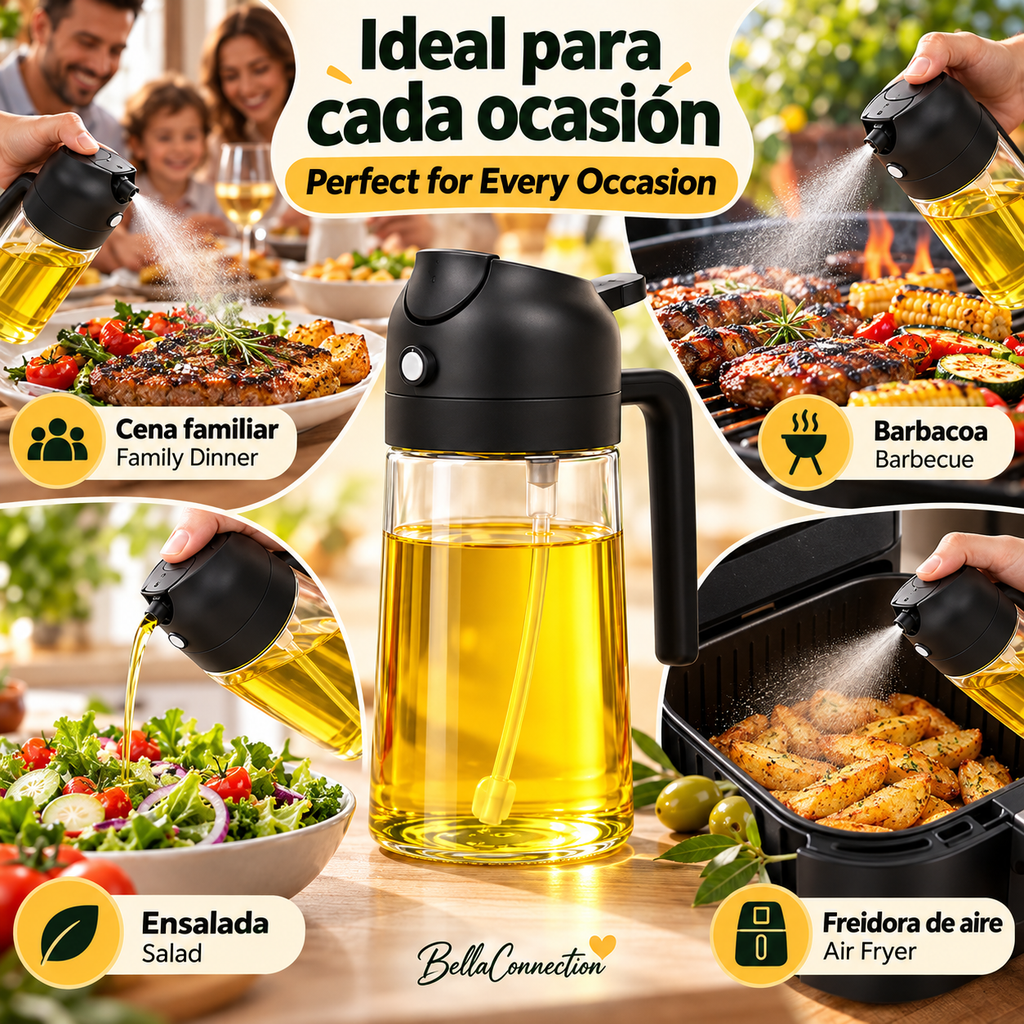 Dispensador de aceite en aerosol 2 en 1 para cocina, Botella pulverizador de aceite, dispensador de aceite de oliva para acampar, hornear