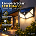 Lámpara Solar multifuncional de 100 led, Foco alimentado por luz Solar impermeable con Sensor de movimiento