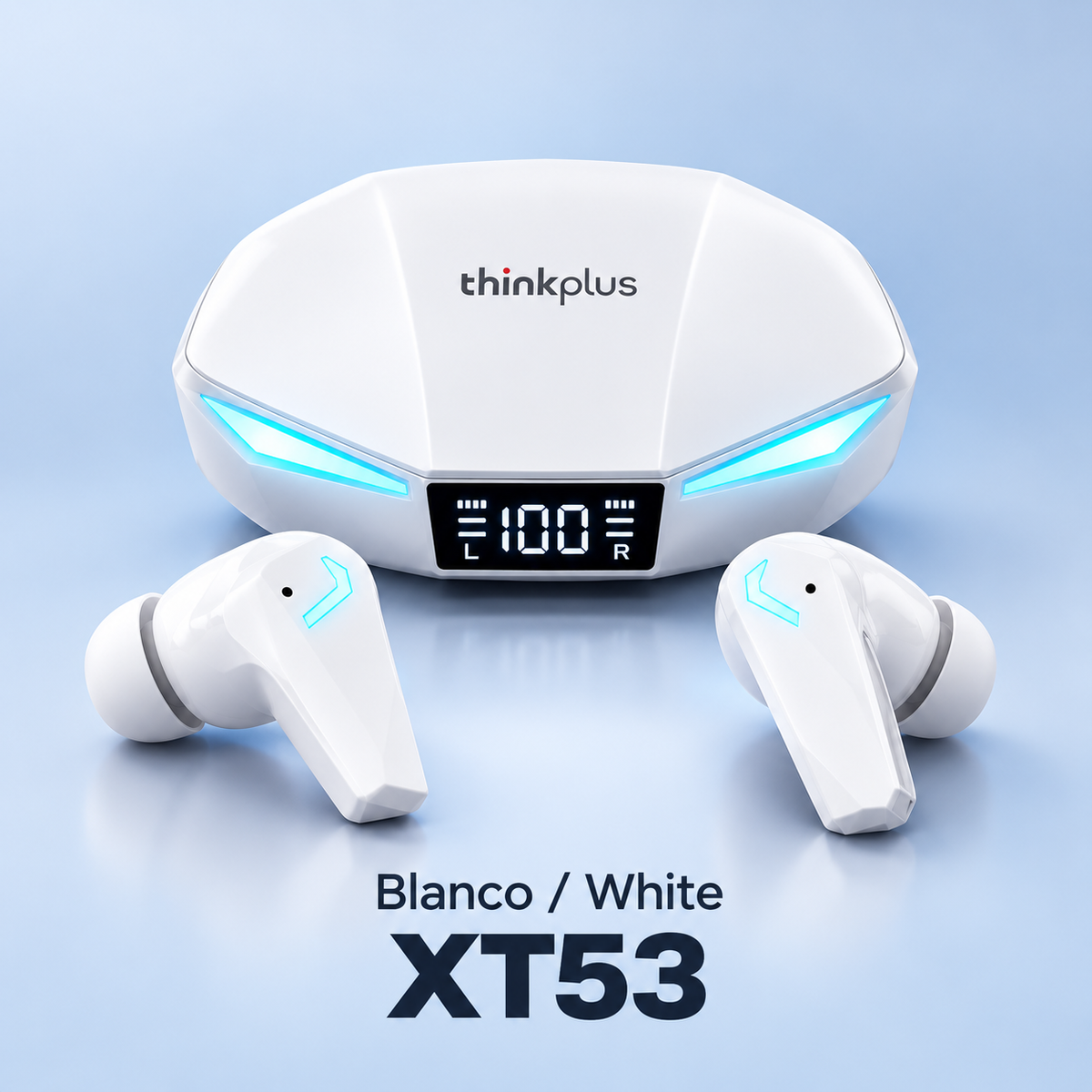 Auriculares inalámbricos Lenovo XT53 con Bluetooth,Pantalla digital LED, inalámbricos, deportivos, con llamadas HD y baja latencia