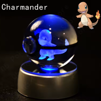 Bola de Cristal Pokémon 3D, Lámpara de Noche , Bola de Cristal Pokémon 3D. Mewtwo, Pikachu, Charizar Entre Otros