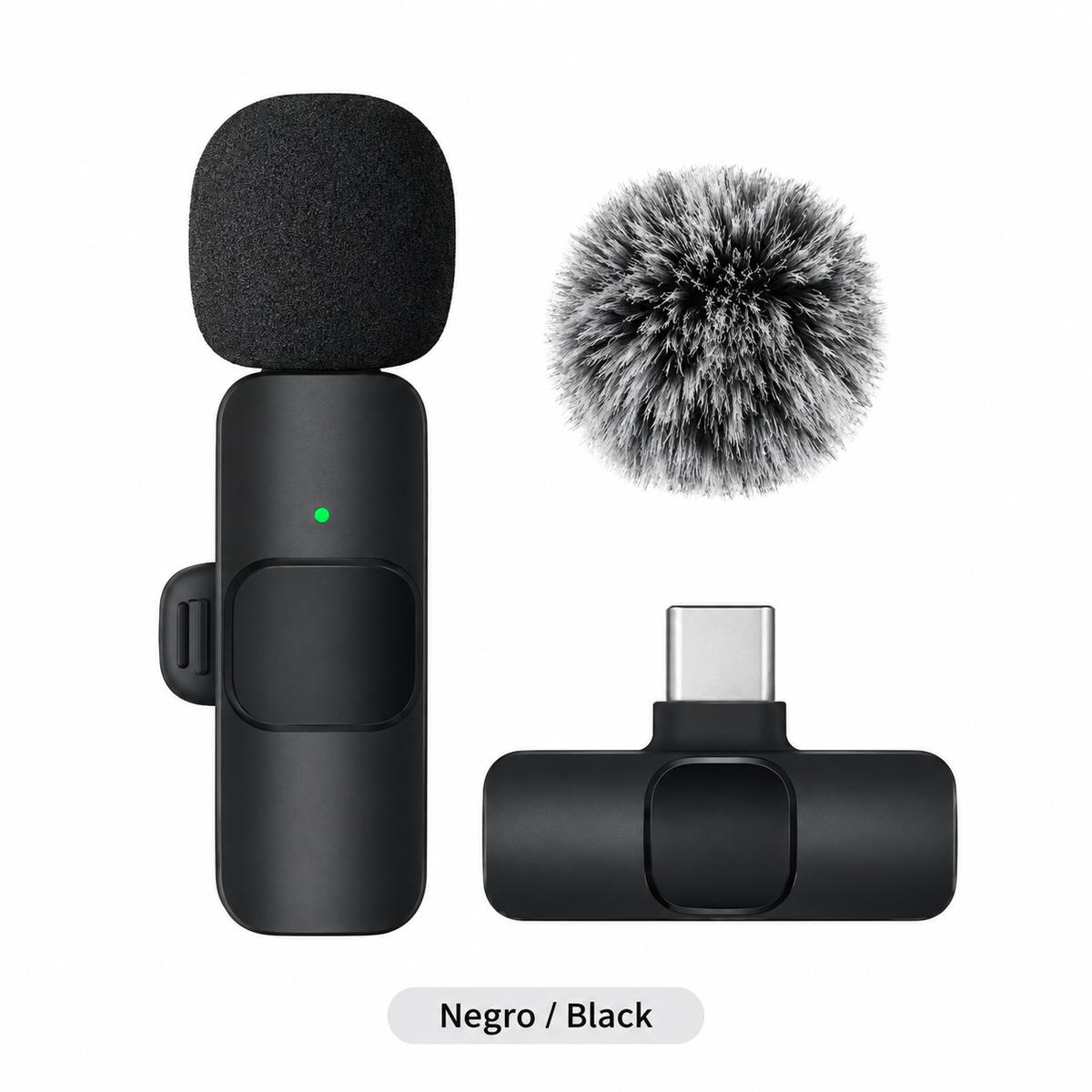 Micrófono Lavalier Inalámbrico USB-C con Reducción de Ruido