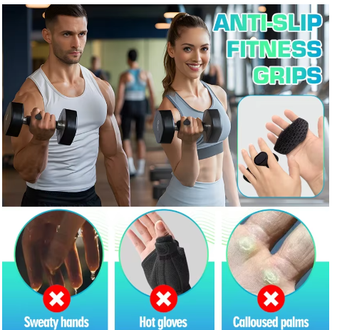 Guantes , agarres de mano para entreno de fuerza gimnasio agarre de tracción de silicona sin dedos para fitness y gimnasia
