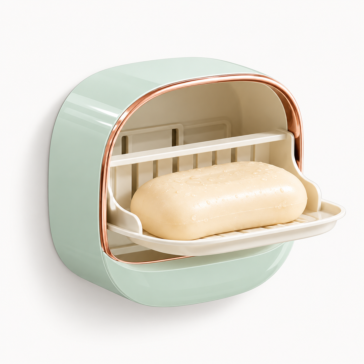 Jabonera de pared con bandeja de drenaje, soporte de baño para la  pared, caja con dispensador y drenaje