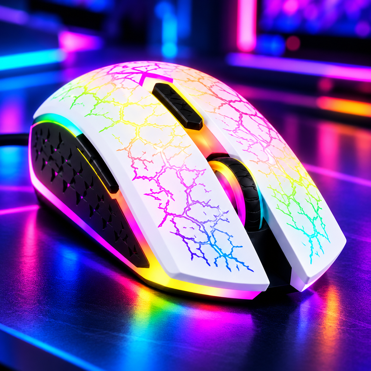 Ratón inalámbrico RGB para videojuegos, Bluetooth 5,2 RGB 2,4G, Mouse para juegos de modo Dual, ratón silencioso de 6 botones