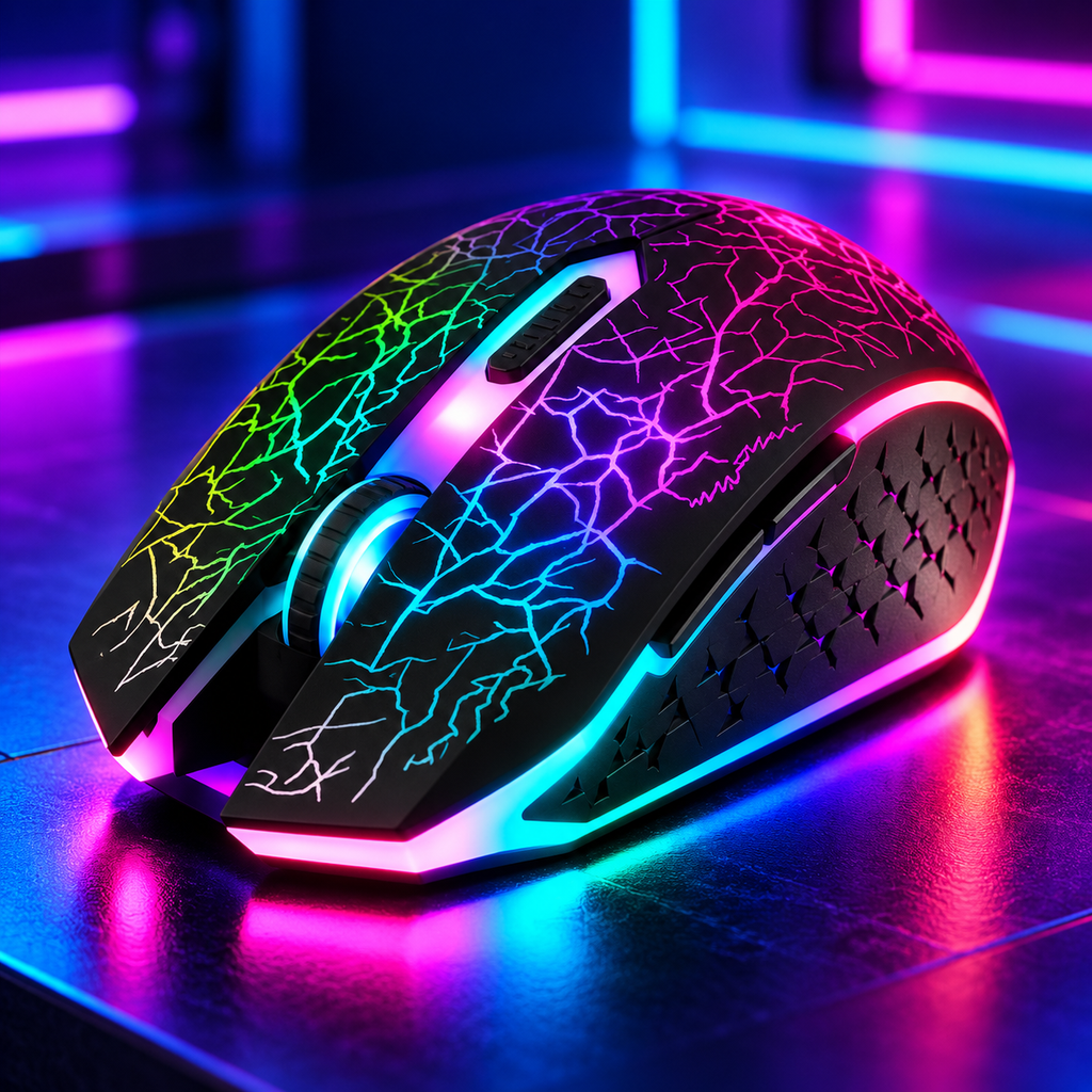 Ratón inalámbrico RGB para videojuegos, Bluetooth 5,2 RGB 2,4G, Mouse para juegos de modo Dual, ratón silencioso de 6 botones