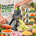 Rallador giratorio 3 en 1, rebanador Manual versátil para distintos tipos de comida, Herramienta Multifuncional de Cocina