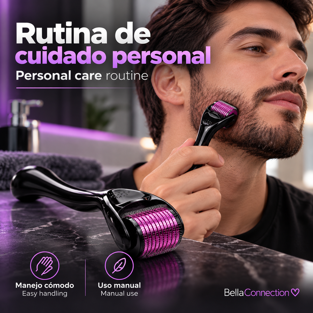 Dermaroller de Titanio con 540 Microagujas para Cuidado Cosmético