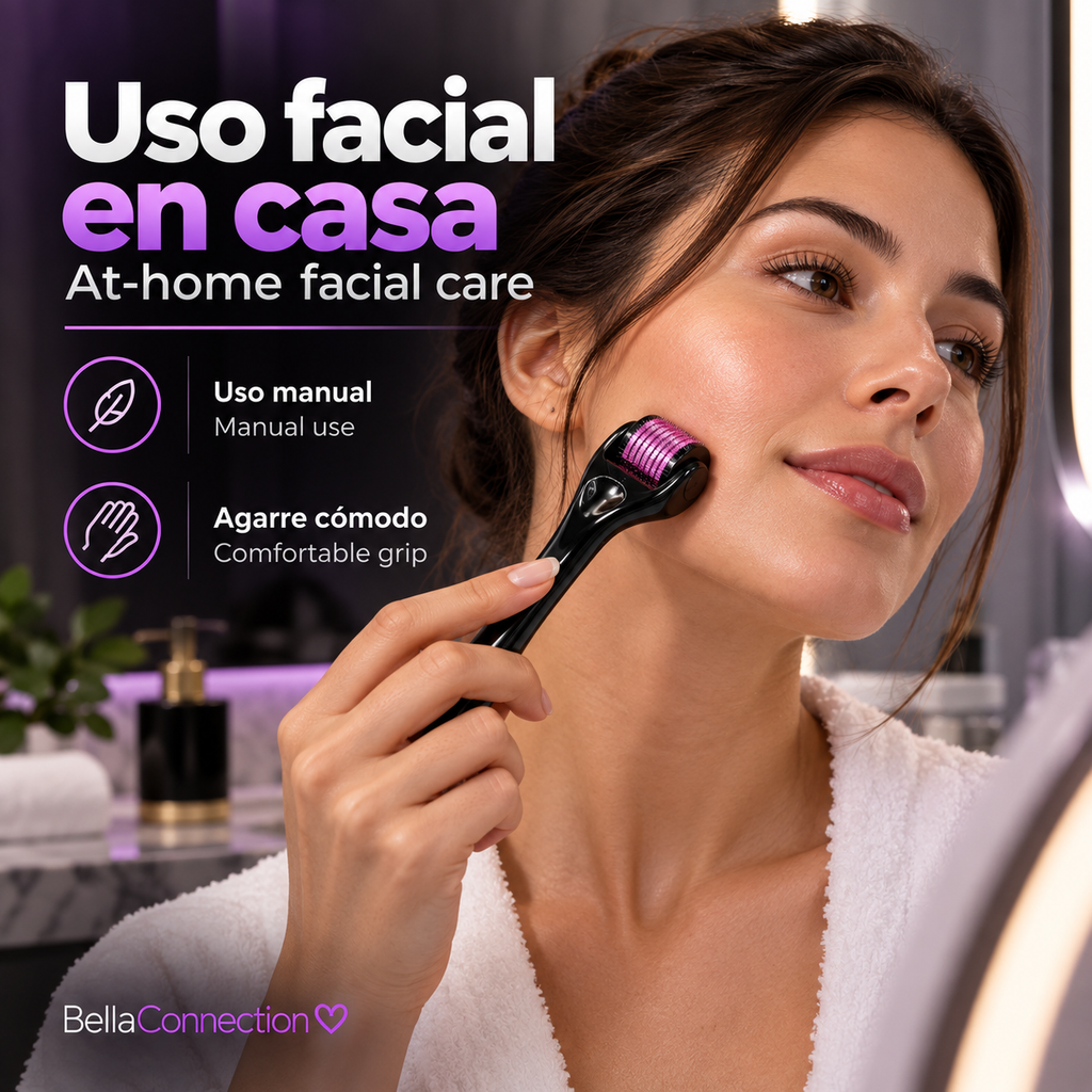 Dermaroller de Titanio con 540 Microagujas para Cuidado Cosmético