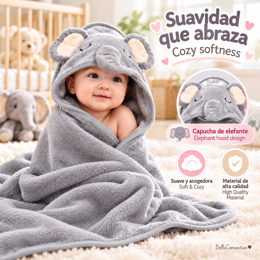 Toallas de baño con capucha de animales de dibujos animados para bebé, albornoz bonito para niño pequeño, envoltura cálida para dormir