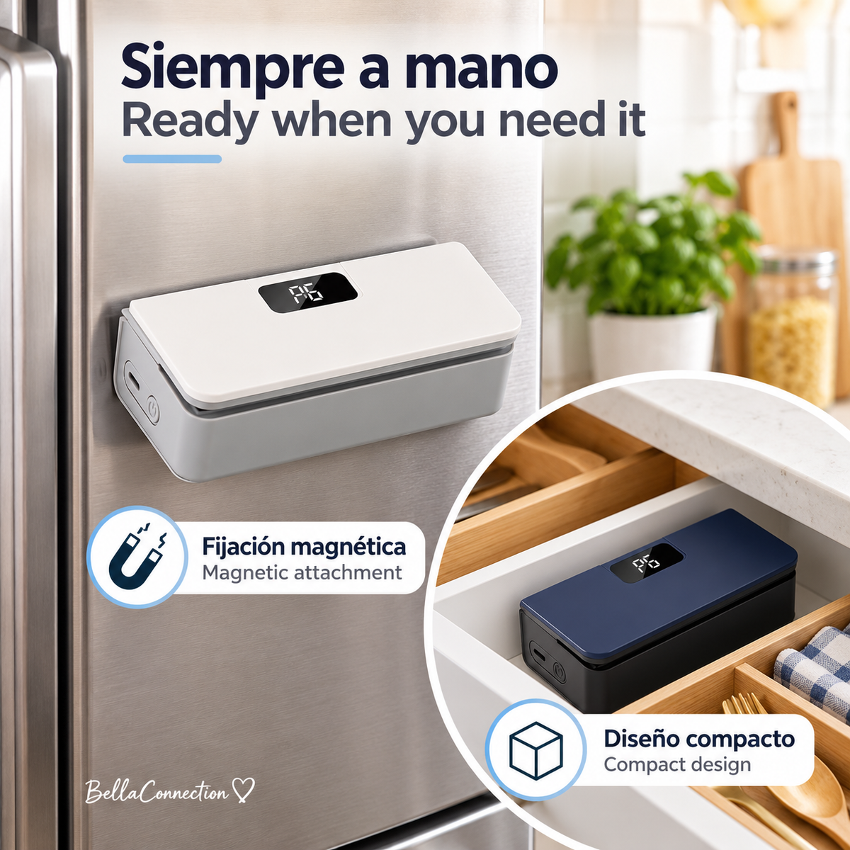 Sellador de bolsas de plástico, Mini máquina de sellado de bolsas térmicas 2 en 1, sellador de bolsas con Clip de plástico de mano