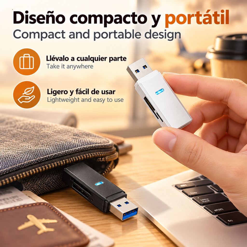 Lector de Tarjetas USB 3.0 para SD y MicroSD – 2 en 1