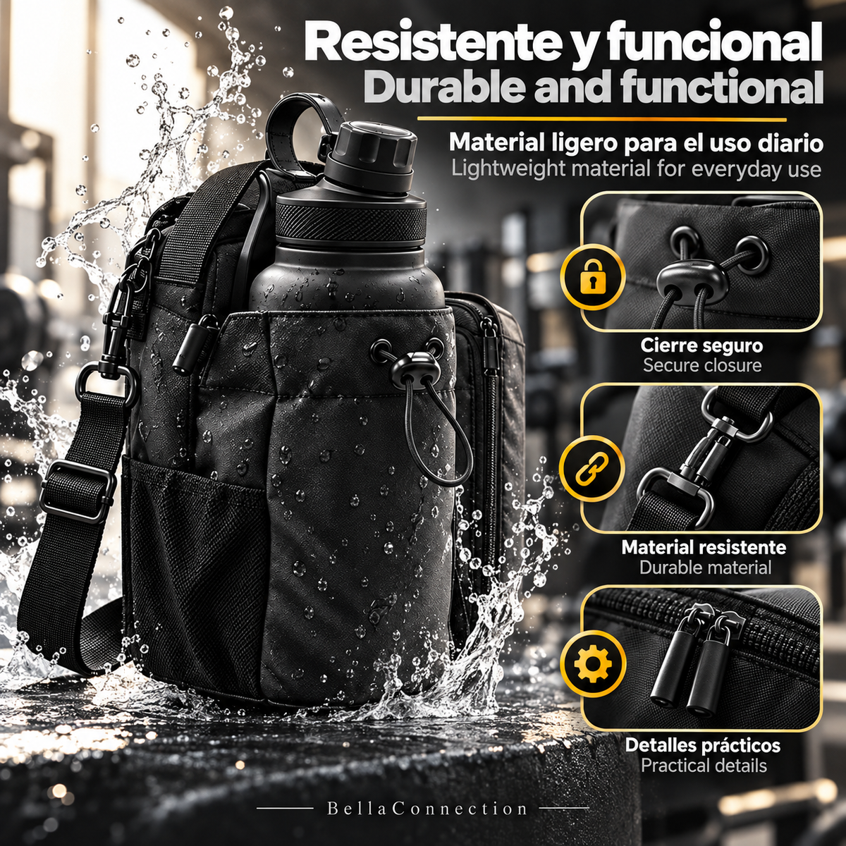 Bolsa de gimnasio magnética de gran capacidad, soporte con doble iman fuertes para accesorios para gimnasio