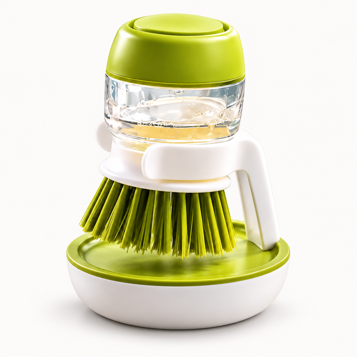 Cepillo dispensador de jabón para productos de cocina, cepillos para fregar, fregador de platos 2 en 1 con soporte