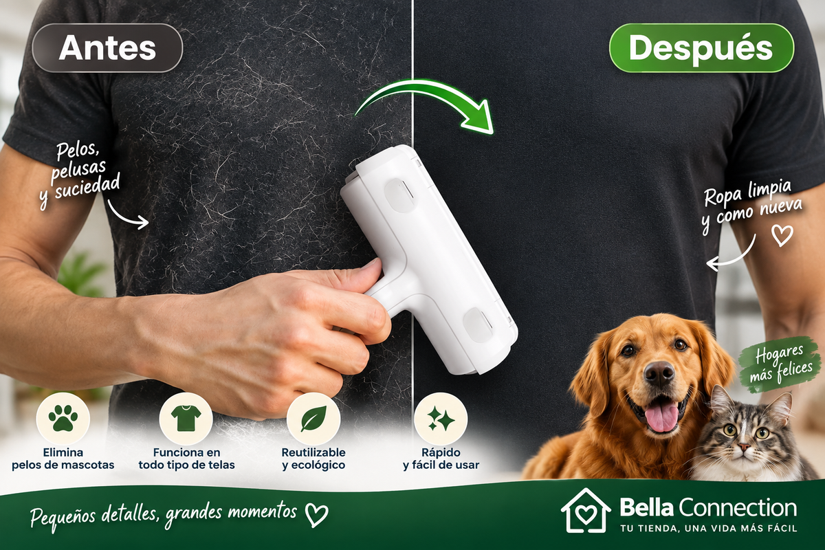 Rodillo Quitapelos Reutilizable para mascotas