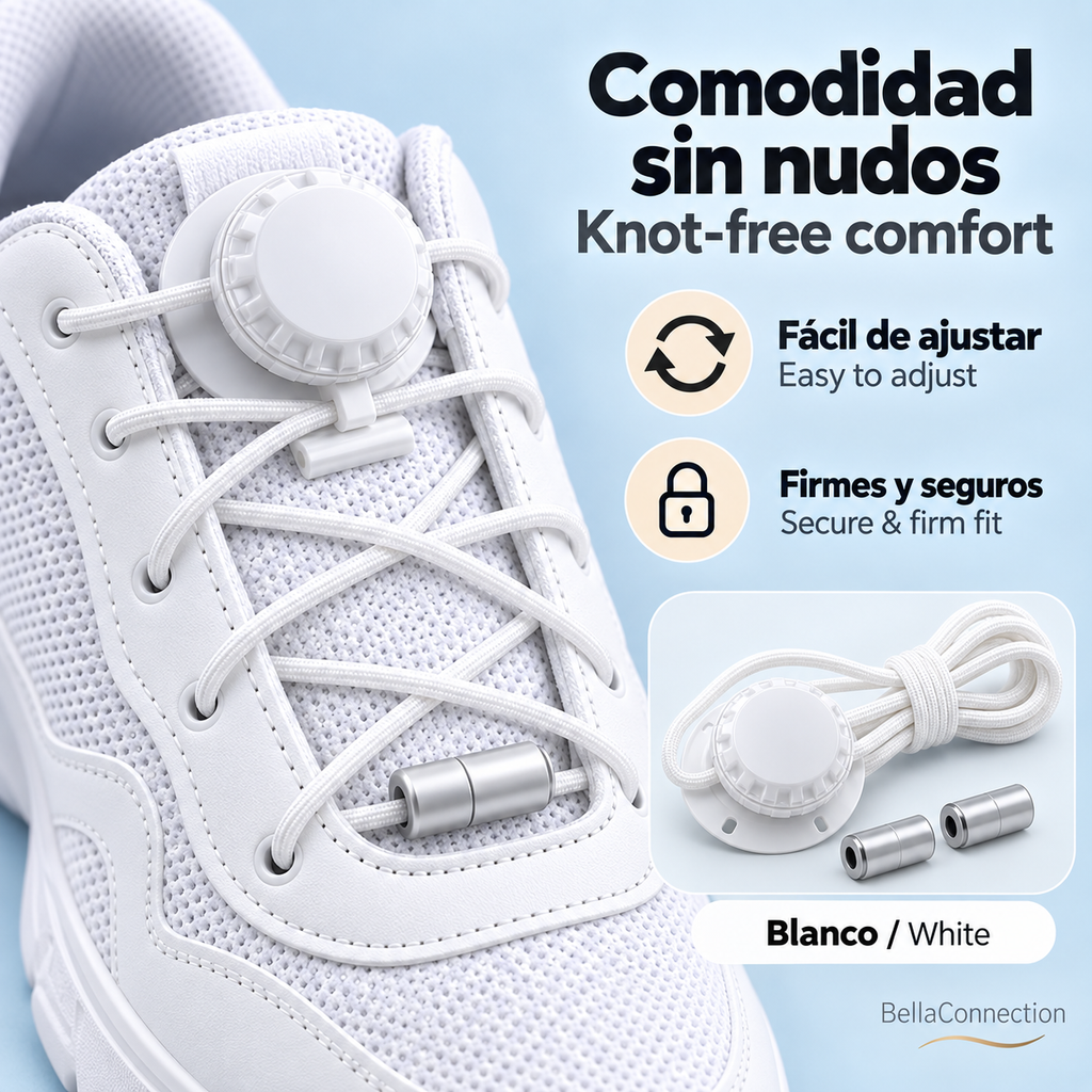 Cordones con hebilla giratoria, cordones automáticosn sin nudos para niños y adultos,