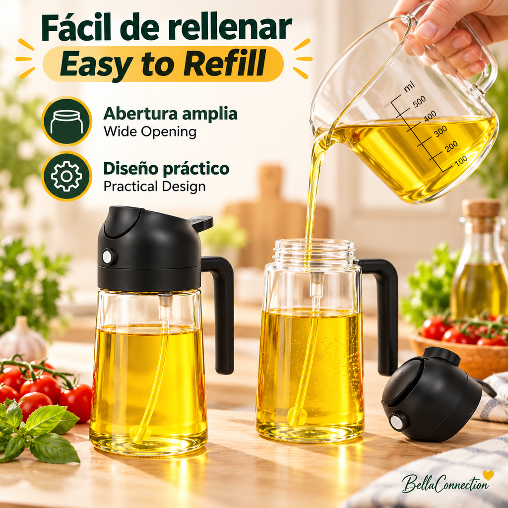 Dispensador de aceite en aerosol 2 en 1 para cocina, Botella pulverizador de aceite, dispensador de aceite de oliva para acampar, hornear