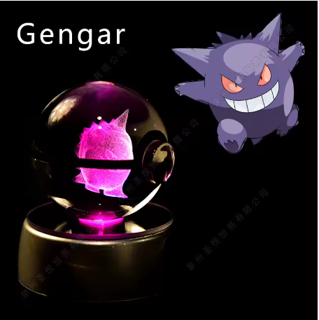 Bola de Cristal Pokémon 3D, Lámpara de Noche , Bola de Cristal Pokémon 3D. Mewtwo, Pikachu, Charizar Entre Otros