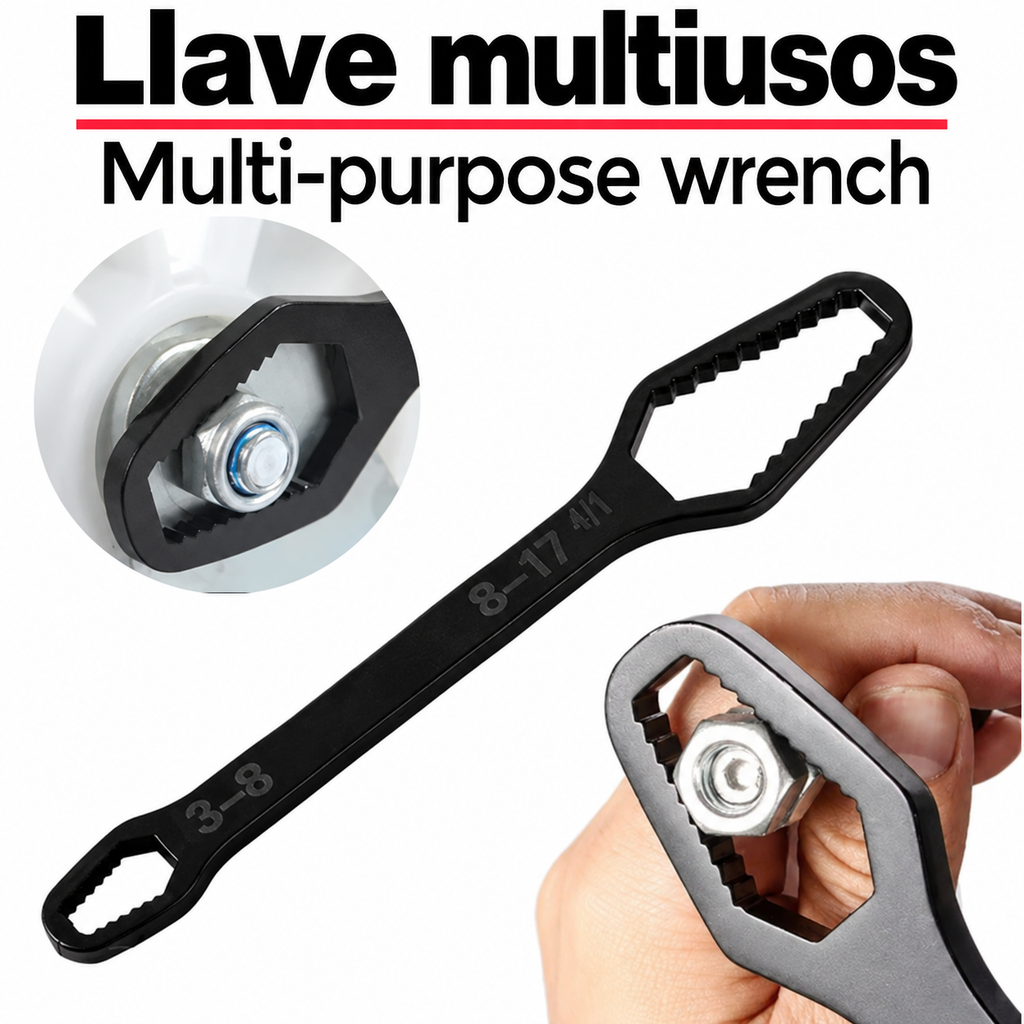 Llave universal torx multifuncional de doble extremo 3-17 mm, llave auto ajustable, herramientas manuales