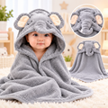 Toallas de baño con capucha de animales de dibujos animados para bebé, albornoz bonito para niño pequeño, envoltura cálida para dormir