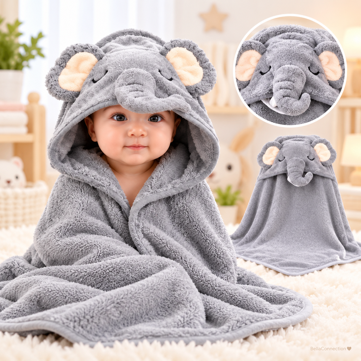 Toallas de baño con capucha de animales de dibujos animados para bebé, albornoz bonito para niño pequeño, envoltura cálida para dormir