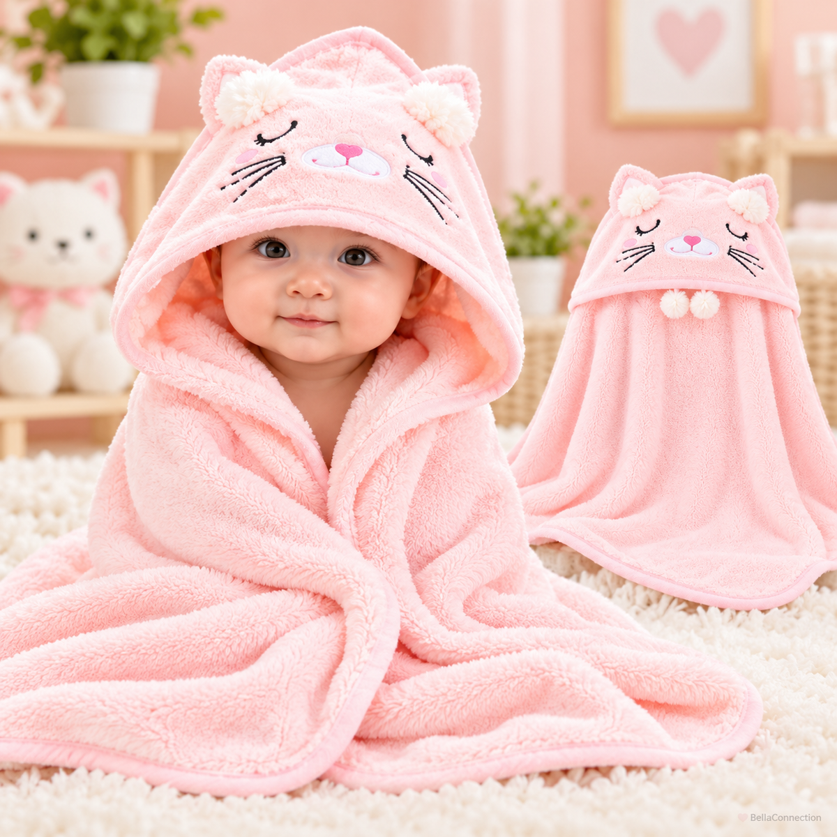 Toallas de baño con capucha de animales de dibujos animados para bebé, albornoz bonito para niño pequeño, envoltura cálida para dormir