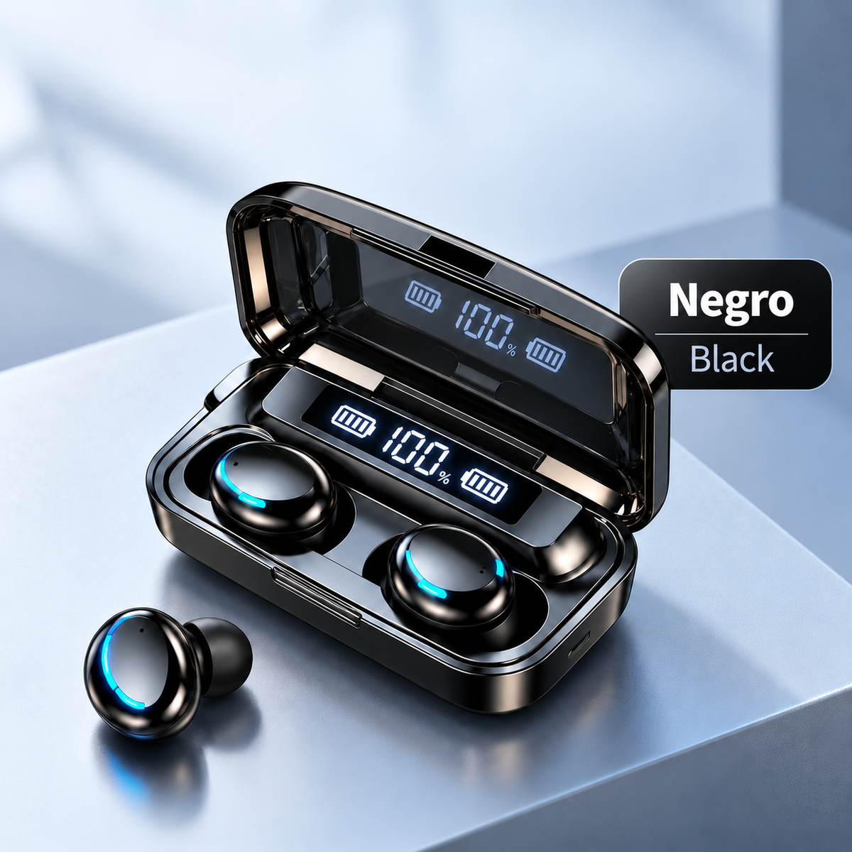 Auriculares inalámbricos F9 LED Manos Libres con Control Táctil, TWS Auriculares inalámbricos con Bluetooth 5.0, Sonido Estéreo bajos Profundos, Audífonos Deportivos